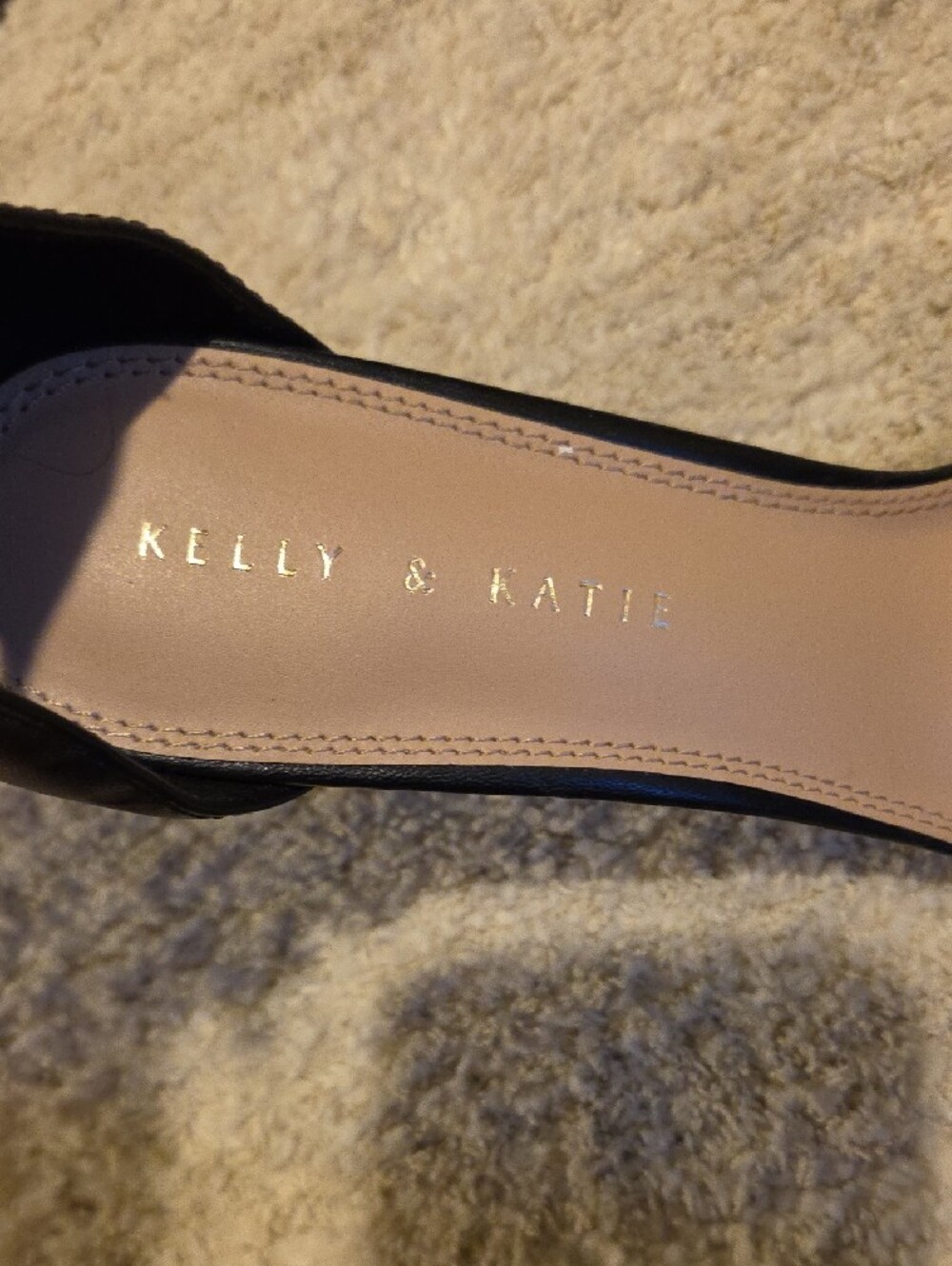 Kelly & Katie Black Ankle-Strap Open-Toe Block Heels - Picture 4 of 8